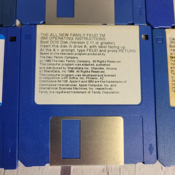 Vintage GameTek Floppy Disk Games Jeopardy, Card Shark, Family Fued LOT Untested - Picture 3 of 14